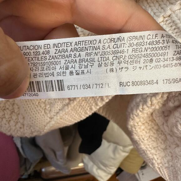 Zara Knit Cropped Ruffle Sleeve Sweater Top Size Large 6771/034/712 Bloggers - Picture 7 of 8